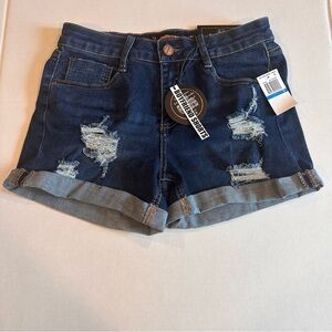 New‎ Boyfriend Blue Shorts Size 9/10 hi rise relaxed fit doll house